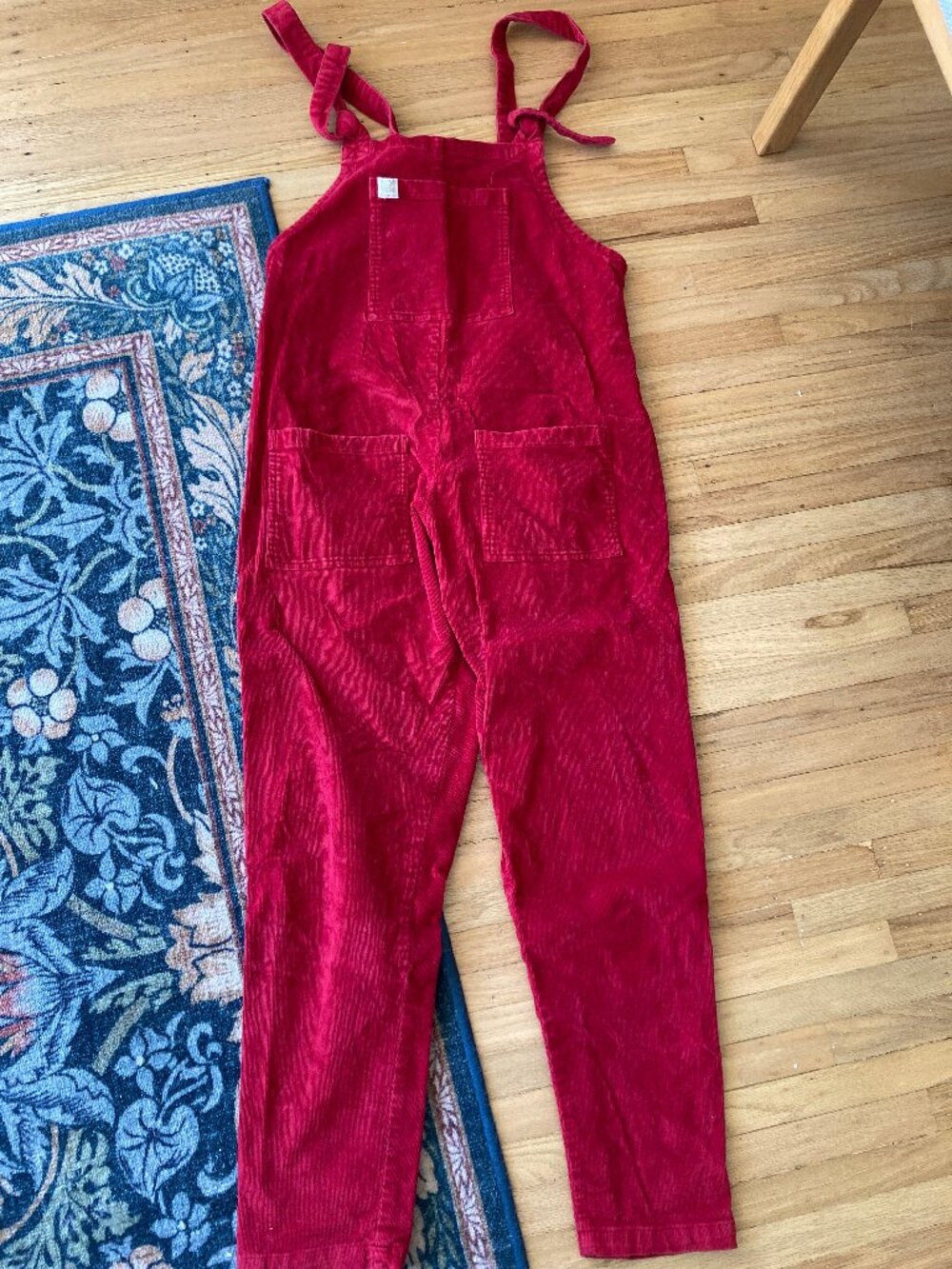 Lucy & Yak Red Corduroy Overalls